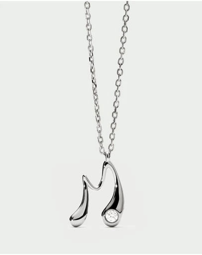 PDPAOLA - Initial 2026 M Silver Pendant Necklace