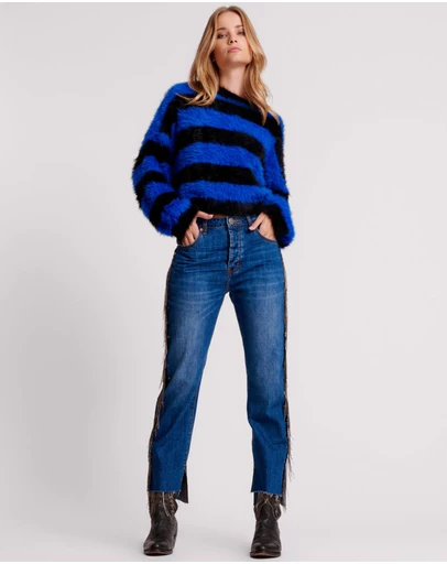 ONE TEASPOON - Bluemoon Jewelled Hooligans Mid Waist Relaxed Jeans