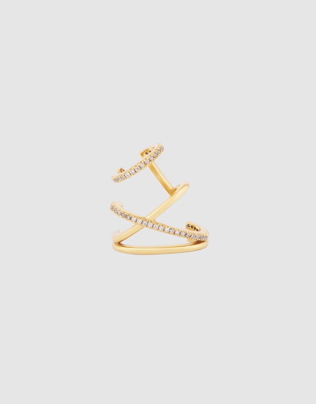 Wanderlust + Co - Multi Pave Gold Ear Cuff