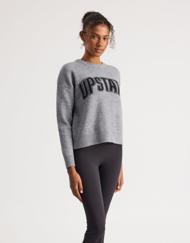 Upstate - College Knit Sweater - Grey Marle