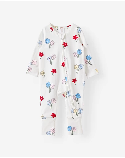 Cotton On Kids - Growie Long Sleeve Zip Romper