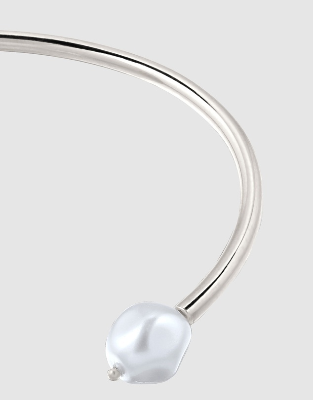 Elli Jewelry - Swarovski® Pearl Open Bangle in 925 Silver