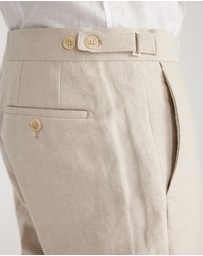 Calibre - Linen Cotton Twill Suit Pants Natural