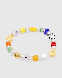 Nialaya Jewellery - Men's Panda Pearl Bracelet