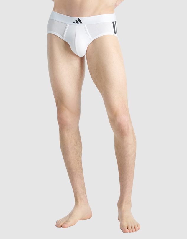 adidas Sportswear - 2 Pack Active Flex Cotton 3 Stripes Low Rise Brief Underwear