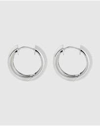 Najo - Daynight Silver Huggie Earrings