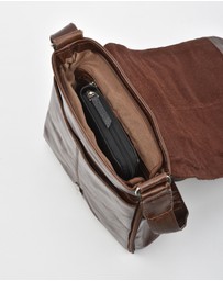 Cobb & Co - Notting Jr. Leather RFID Expandable Satchel