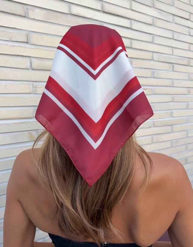 SSAINT - SŚAINT Red Print Head Scarf