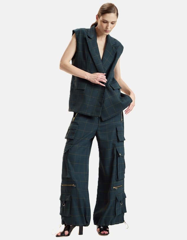 Cynthia Rowley - Plaid Cargo Pants