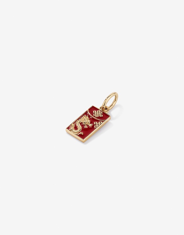 Michael Hill - Lucky Money Pendant in 10kt Yellow Gold with Red Enamel