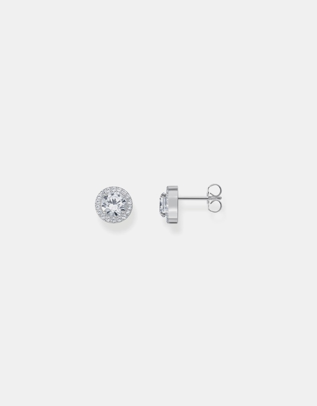 THOMAS SABO - Halo ear studs with zirconia in brilliant cut