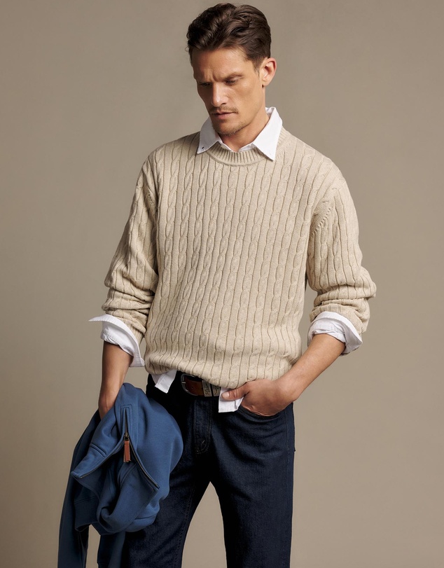R.M.Williams - Jones Cotton Cable Crew Knit