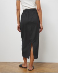 Atmos&Here - Tenley Linen Blend Midi Skirt