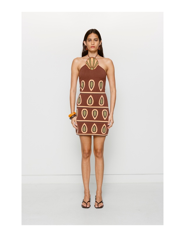 The Wolf Gang - Concha Halter Mini Dress - Chocolate