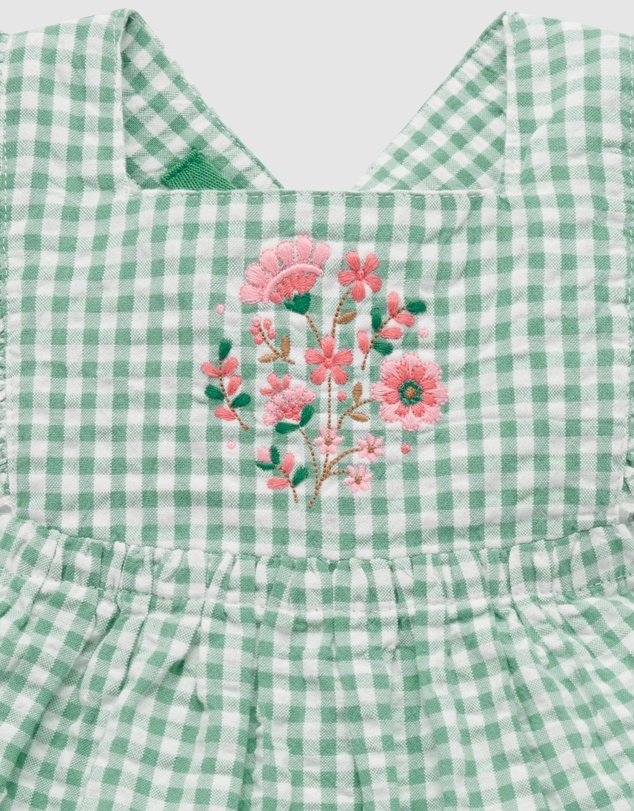 Purebaby - Gingham Romper -Kids-Babies