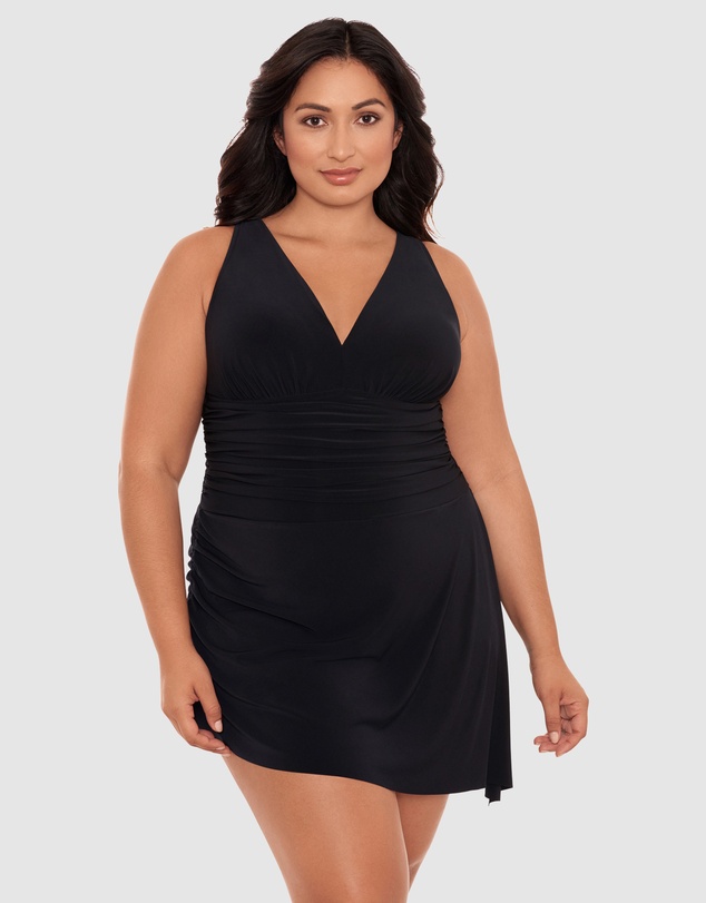 Magicsuit - Celine V Neck Short Plus Size Swimdress