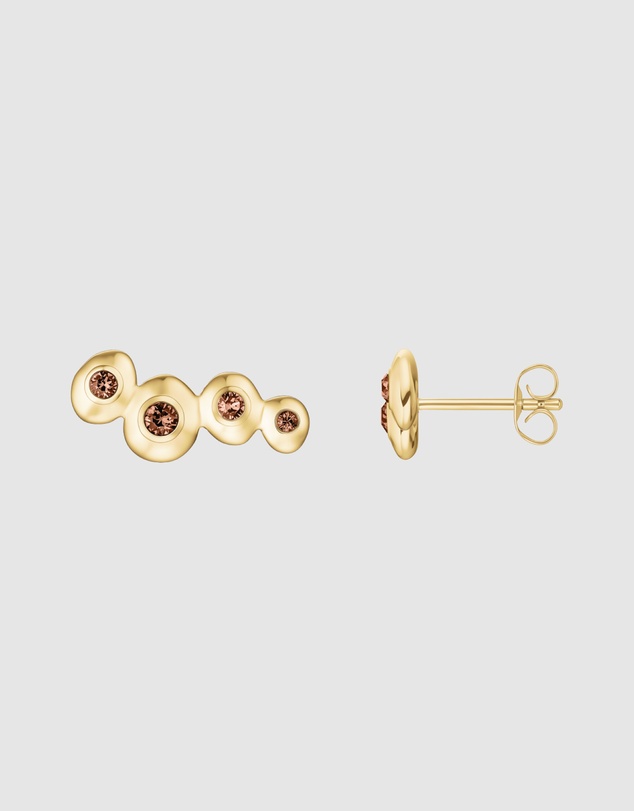 Rosefield - Mocha Crystal Gold-Tone Stud Earrings