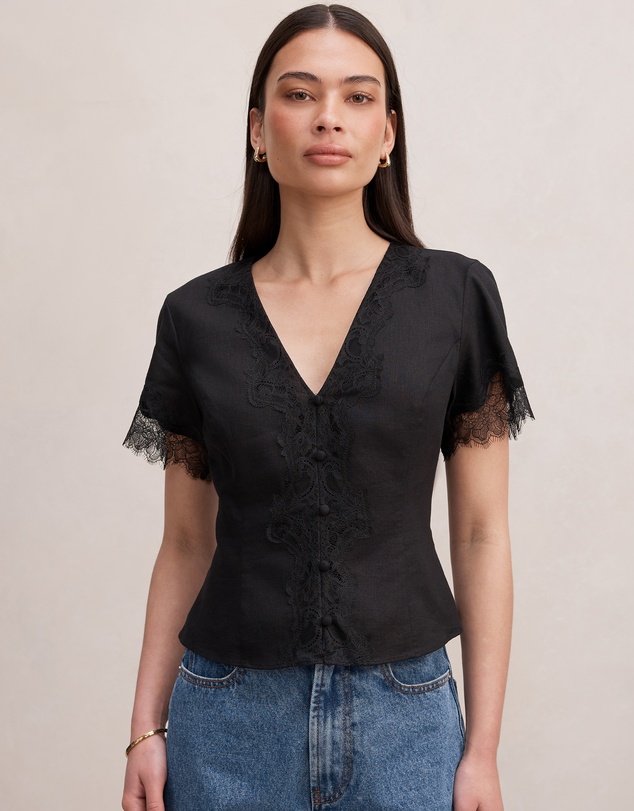 Forever New - Ingrid Lace Trim Blouse