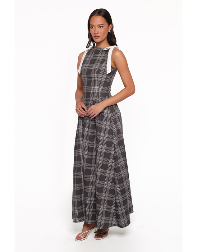 Petal & Pup - Rafaella Maxi Dress - Charcoal Plaid