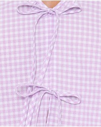 Petal & Pup - Fainche Front Tie Top - Lilac Gingham