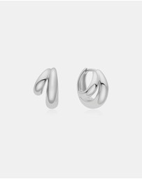 Ania Haie - Ania Haie Silver Dome Huggie Hoop Earrings