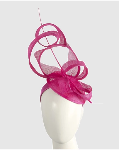 Max Alexander - Tall Fuchsia Sinamay Fascinator Headband