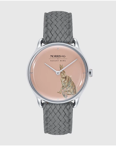August Berg - Morris 30mm Feather Silver Grey Perlon