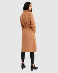 Belle & Bloom - Boss Girl Double-Breasted Lined Wool Coat