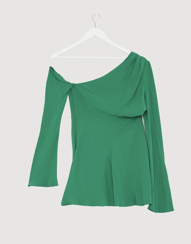 Revibe - Repaired Shona Joy Rio Off Shoulder Mini Dress - AU 10