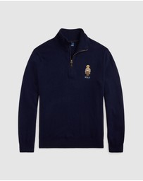 Polo Ralph Lauren - Polo Bear Wool Quarter-Zip Sweater