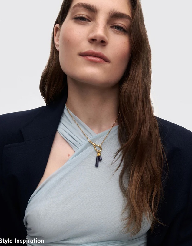 PDPAOLA - Sodalite Drop Pendant Stacker Chain Necklace