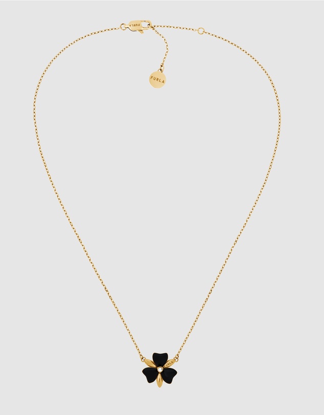 Furla - Flora Gold-Tone & Black Enamel Necklace