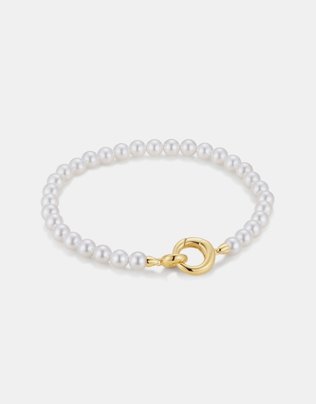 Ania Haie - Gold Elegant Shell Pearl Bracelet
