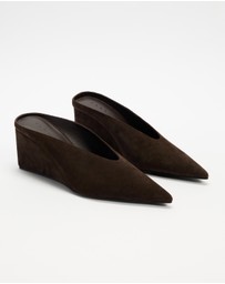 AERE - Suede Wedge Pumps