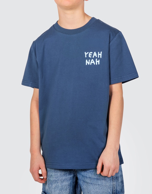 Skwosh - Yeah Nah Boys Back Print Tee in Navy