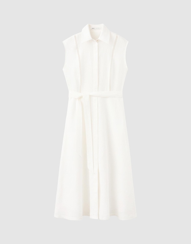 M.N.G - Linen Shirt Dress with Bow