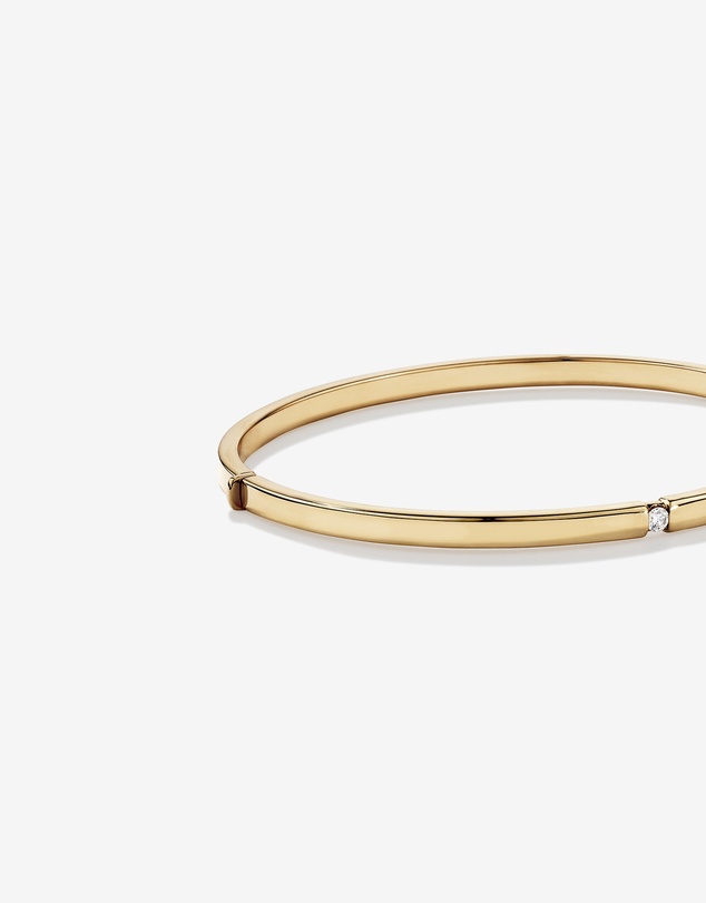 Michael Hill - Diamond Accent Oval Bangle in 10kt Yellow Gold