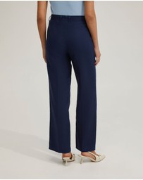 Oxford - Gigi Ajustable Waist Linen Pants