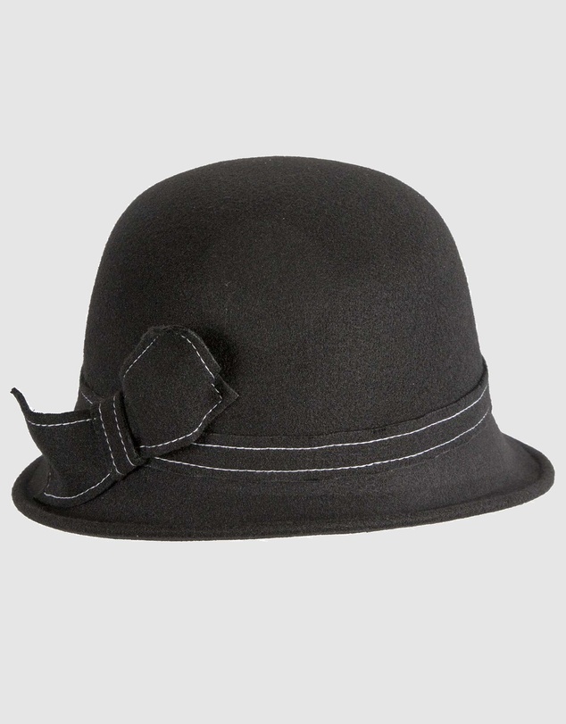 Max Alexander - Winter Felt Black Cloche Hat