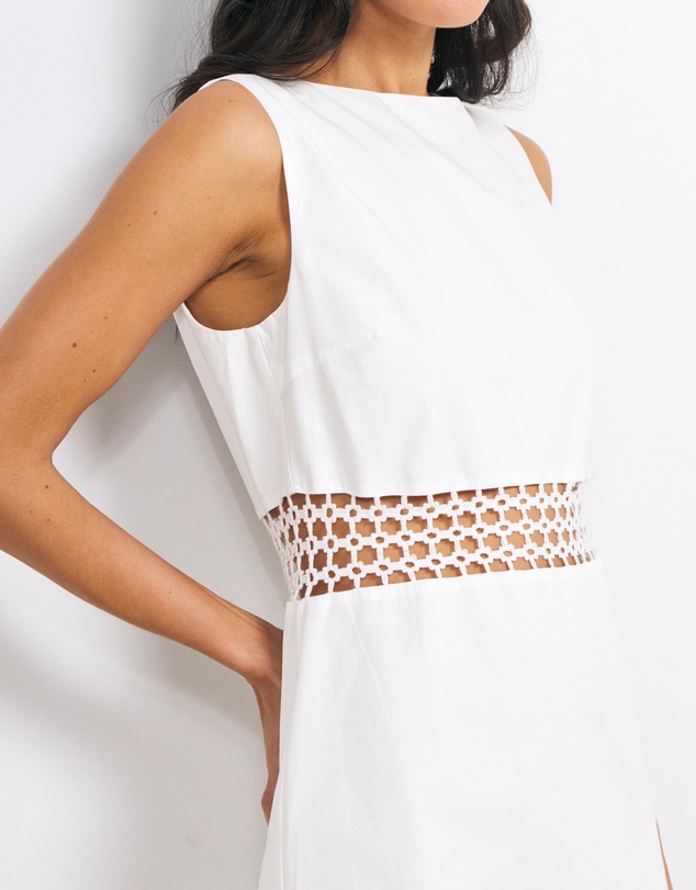 AERE - Evi Crochet Panel Mini Dress