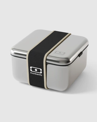 Monbento - Monbento Mb Sense L The microwave-Safe Metal Lunch Box - Black Onyx