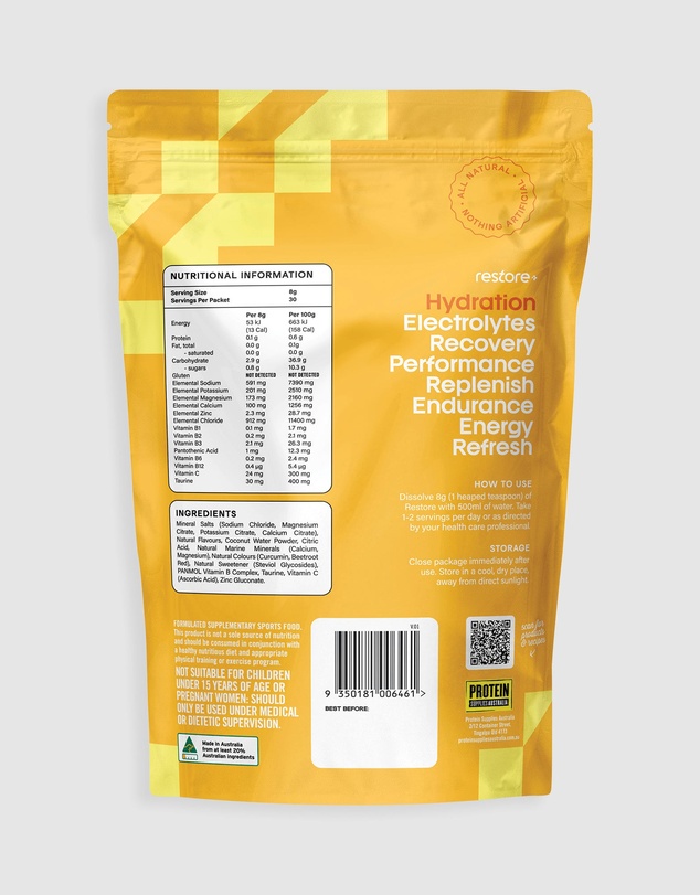 Protein Supplies Australia - Tropical Twist Restore Electrolyte Drink Mix - 240g