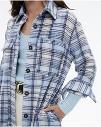 Witchery - Wool Blend Check Longline Shacket