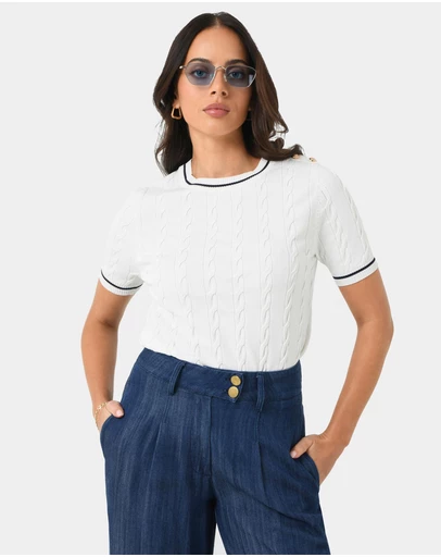 Forcast - Harvey Cable Knit Top