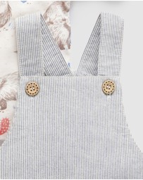Purebaby - Anteater Striped Overall Set -Kids-Babies