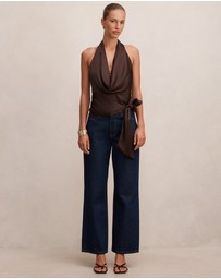 Forever New - Jordyn Cowl Halter Neck Tie Top