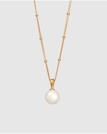 Elli Jewelry - Necklace Ball Shell Pearl 925 Sterling Silver Gold-Plated