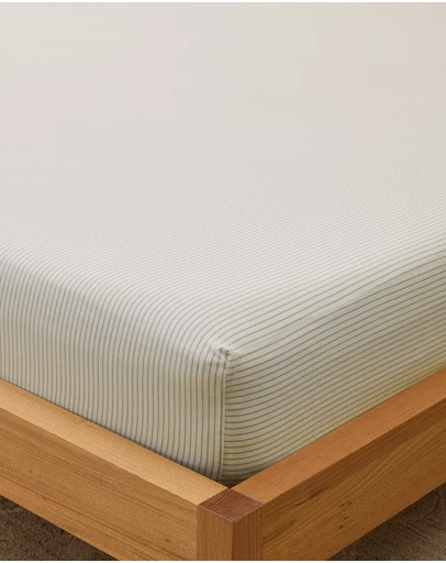 Sheet Society - Leo Washed Cotton Stripe Fitted Sheet Set