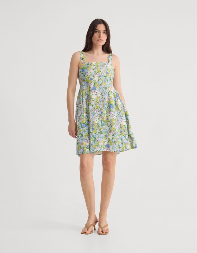 Oxford - Terra Ditsy Floral Linen Dress