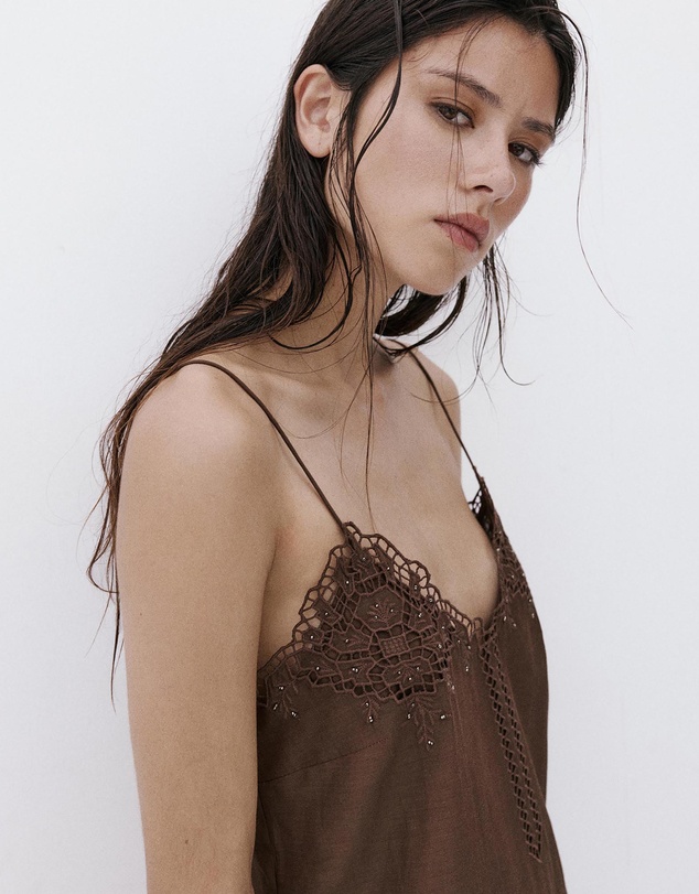 M.N.G - Broderie Anglaise Dress with Bead Detail